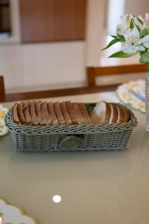 Cesta Retangular com Cerâmica
